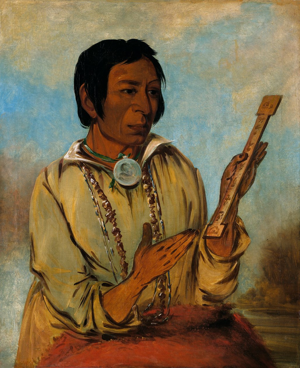 Ma-shée-na, Chifres de Alce, um Subchefe de George Catlin
