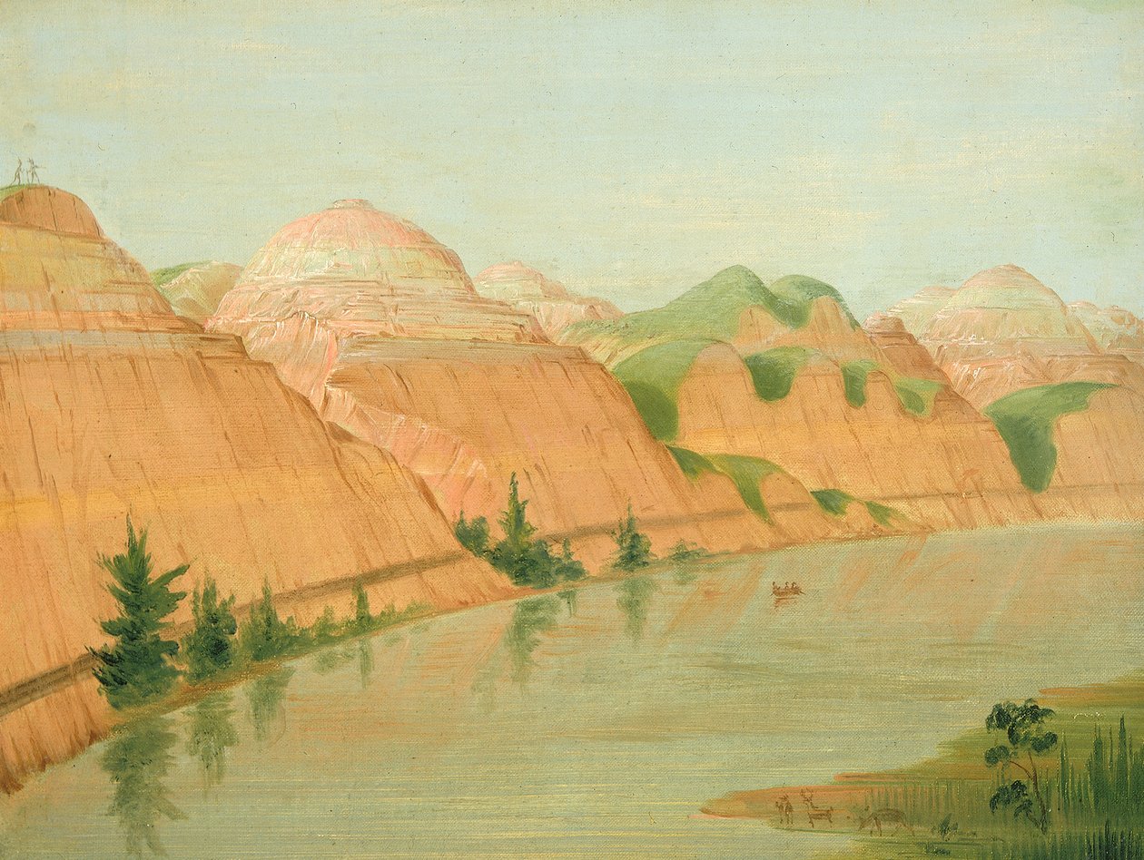 Magnífico Clay Bluffs, 1800 milhas acima de St. Louis, 1832. de George Catlin