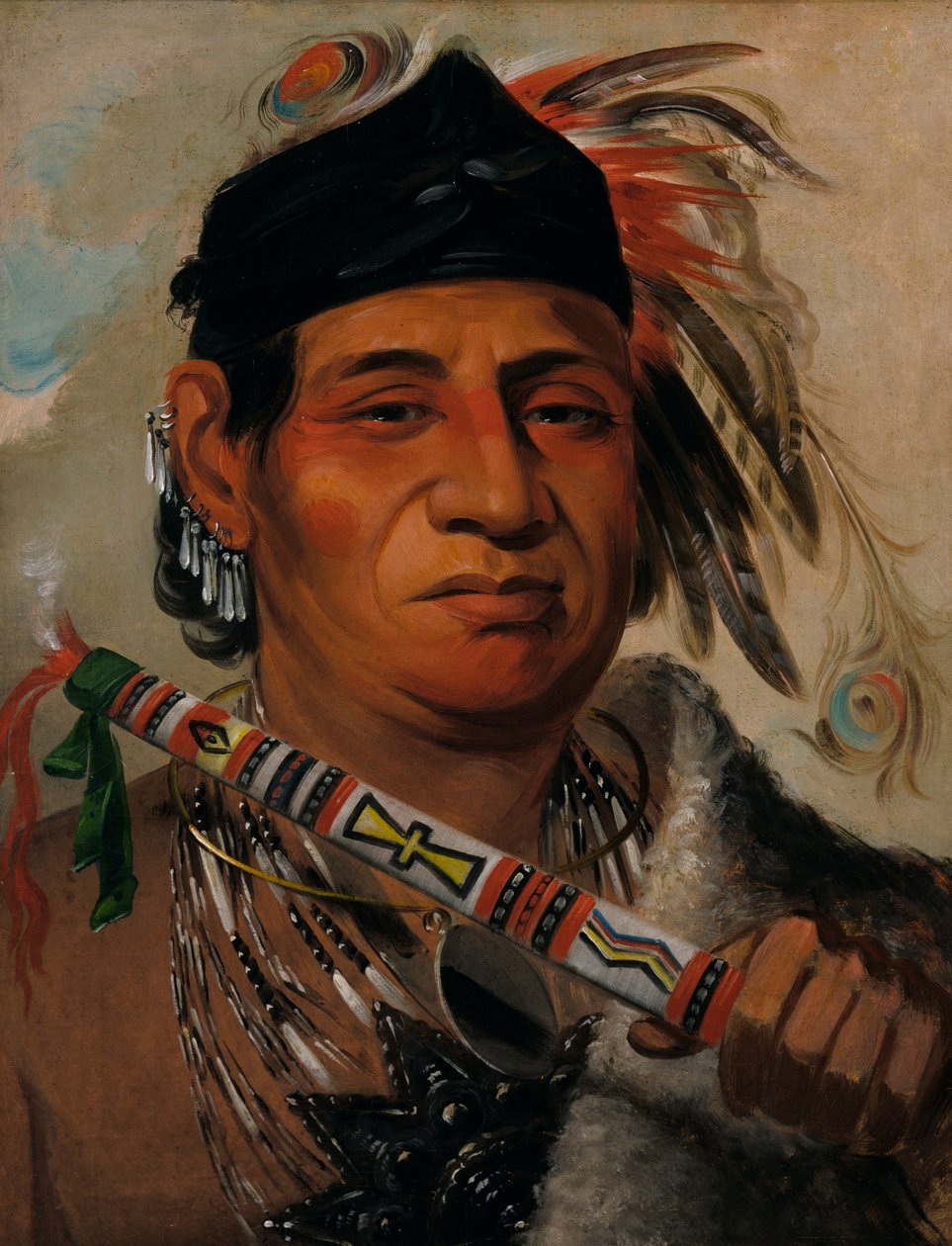 Mah-kée-mee-teuv, Urso Pardo, Chefe da Tribo, 1831. de George Catlin