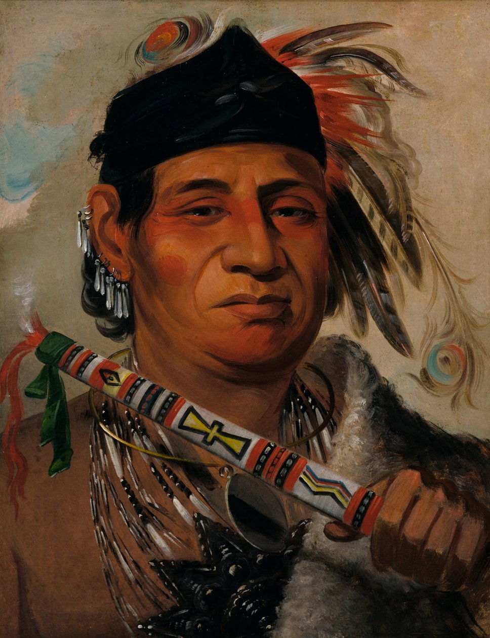 Mah-kée-mee-teuv, urso pardo, chefe da tribo de George Catlin
