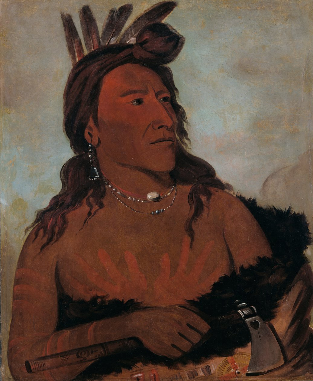 Mah-tó-che-ga, Ursinho, para Hunkpapa Bravo, de George Catlin
