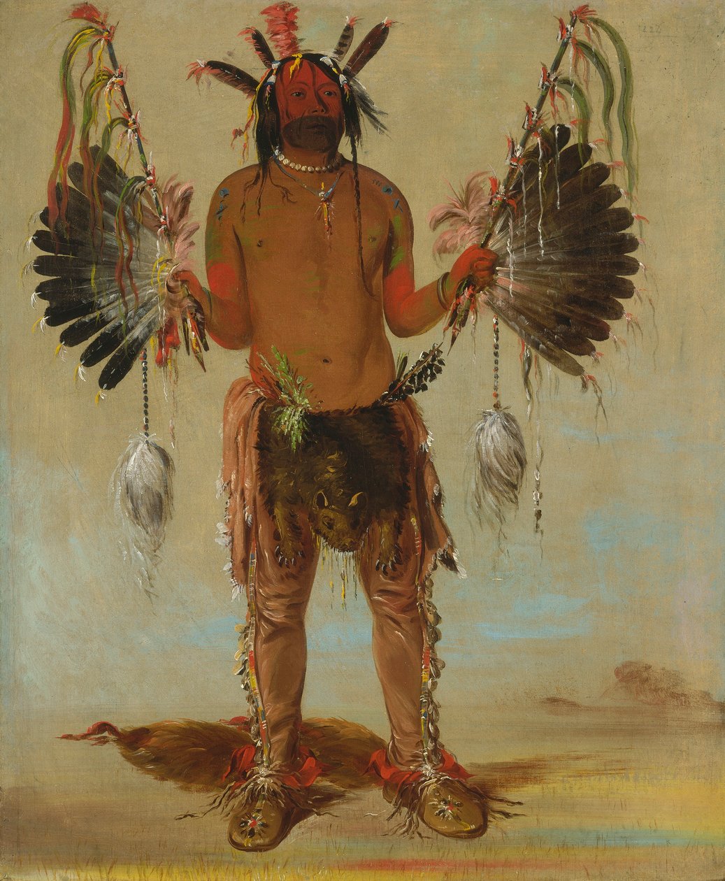 Mah-tó-he-ha, Urso Velho, um curandeiro de George Catlin