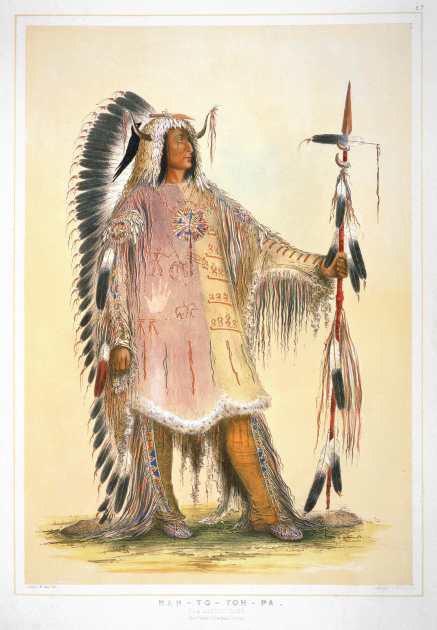Mah-to-toh-pa, o chefe Mandan de George Catlin