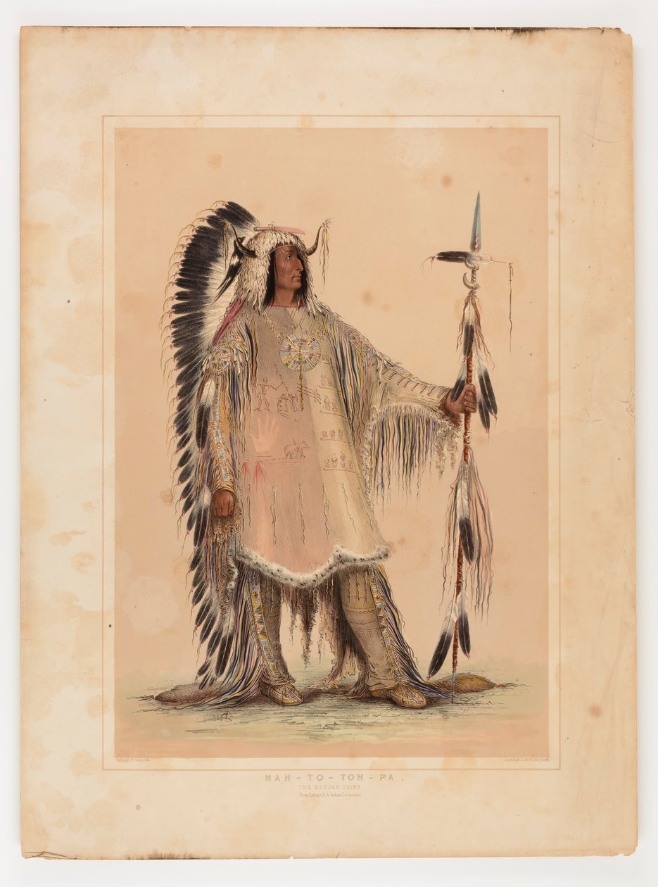 Mah-to-toh-pa, o chefe Mandan de George Catlin