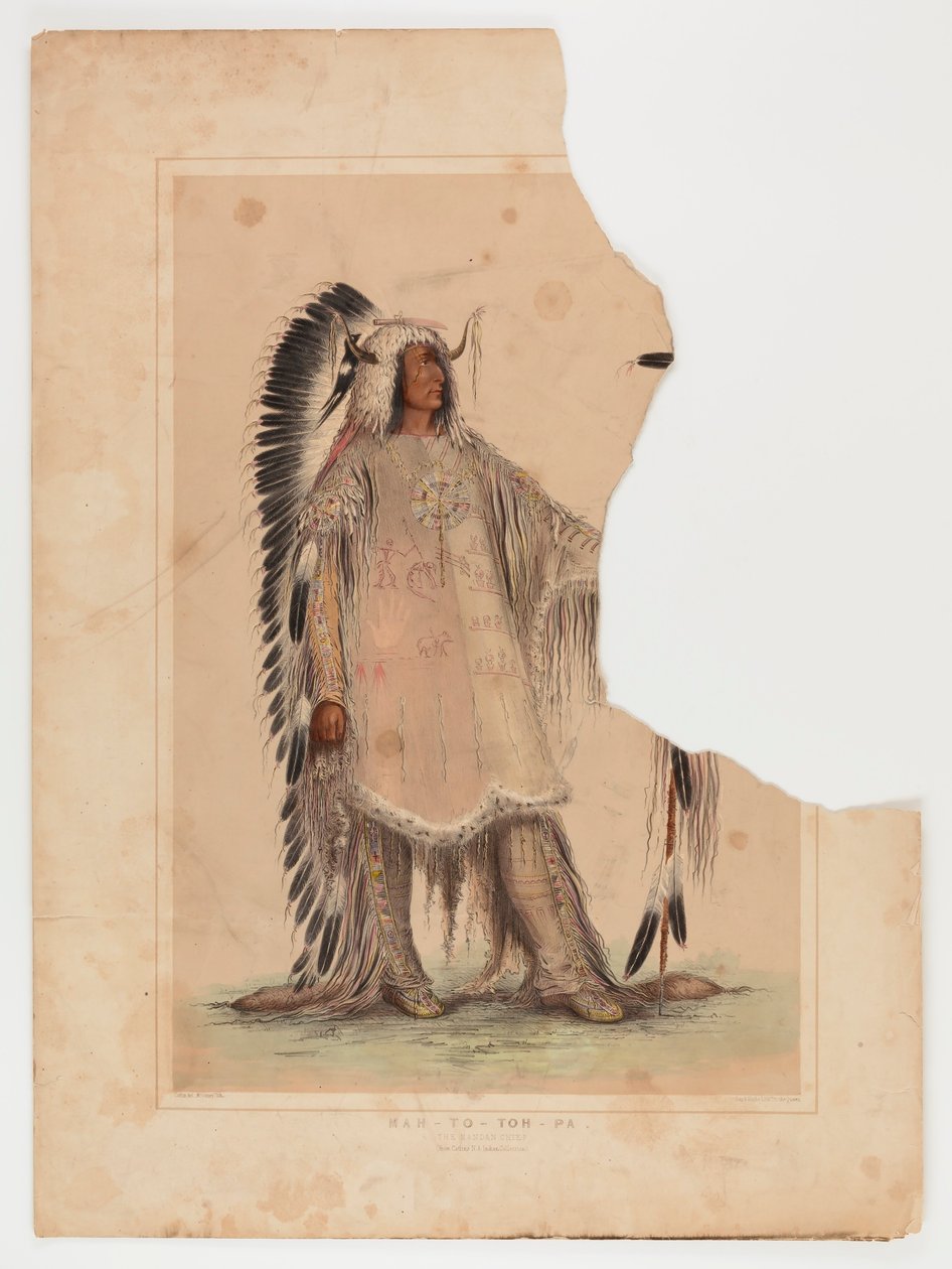 Mah-to-toh-pa, o chefe Mandan de George Catlin
