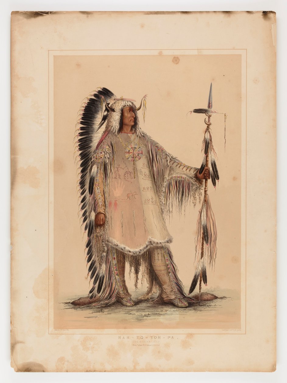Mah-to-toh-pa, o chefe Mandan de George Catlin