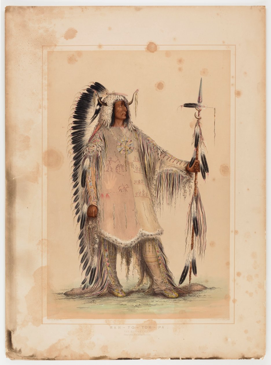 Mah-to-toh-pa, o chefe Mandan de George Catlin