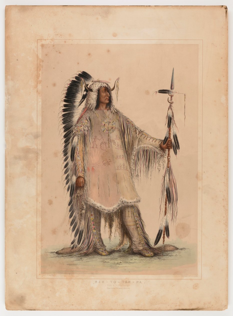 Mah-to-toh-pa, o chefe Mandan de George Catlin