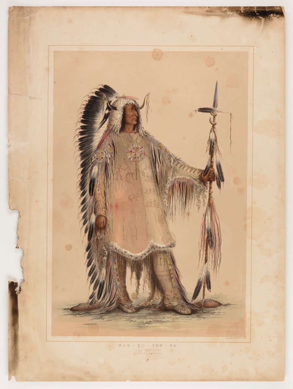 Mah-to-toh-pa, o chefe Mandan de George Catlin