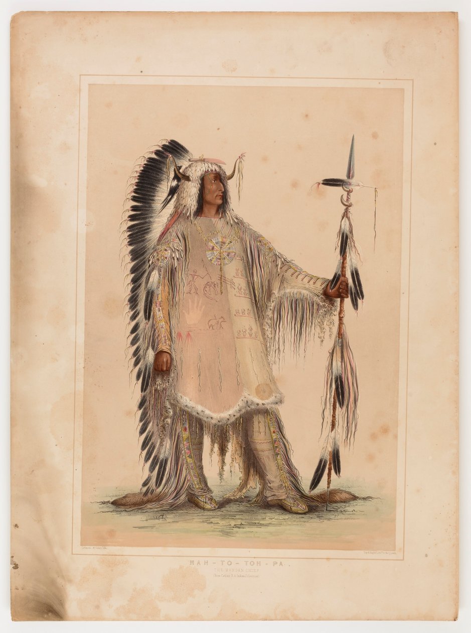 Mah-to-toh-pa, o chefe Mandan de George Catlin
