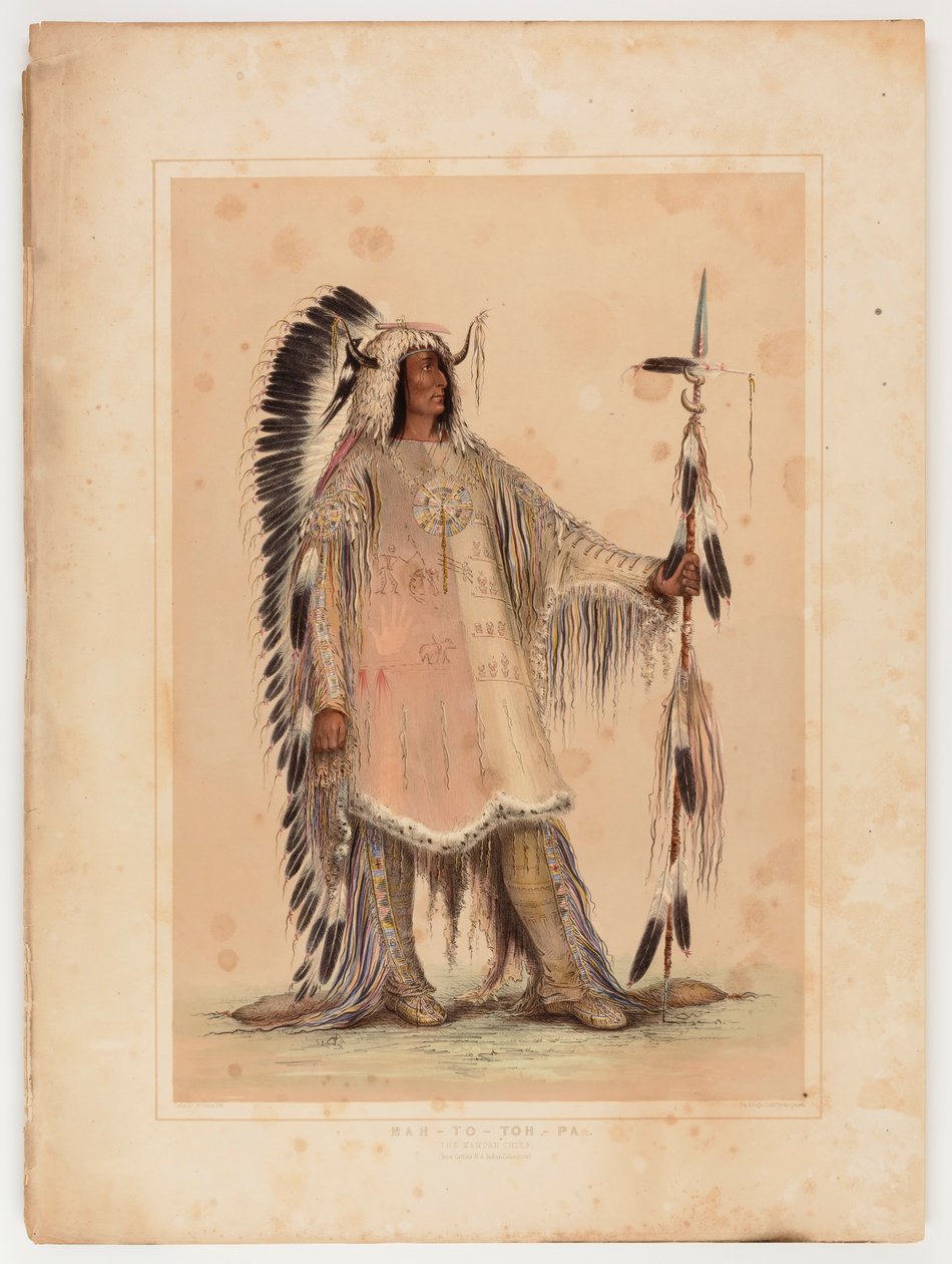 Mah-to-toh-pa, o chefe Mandan de George Catlin