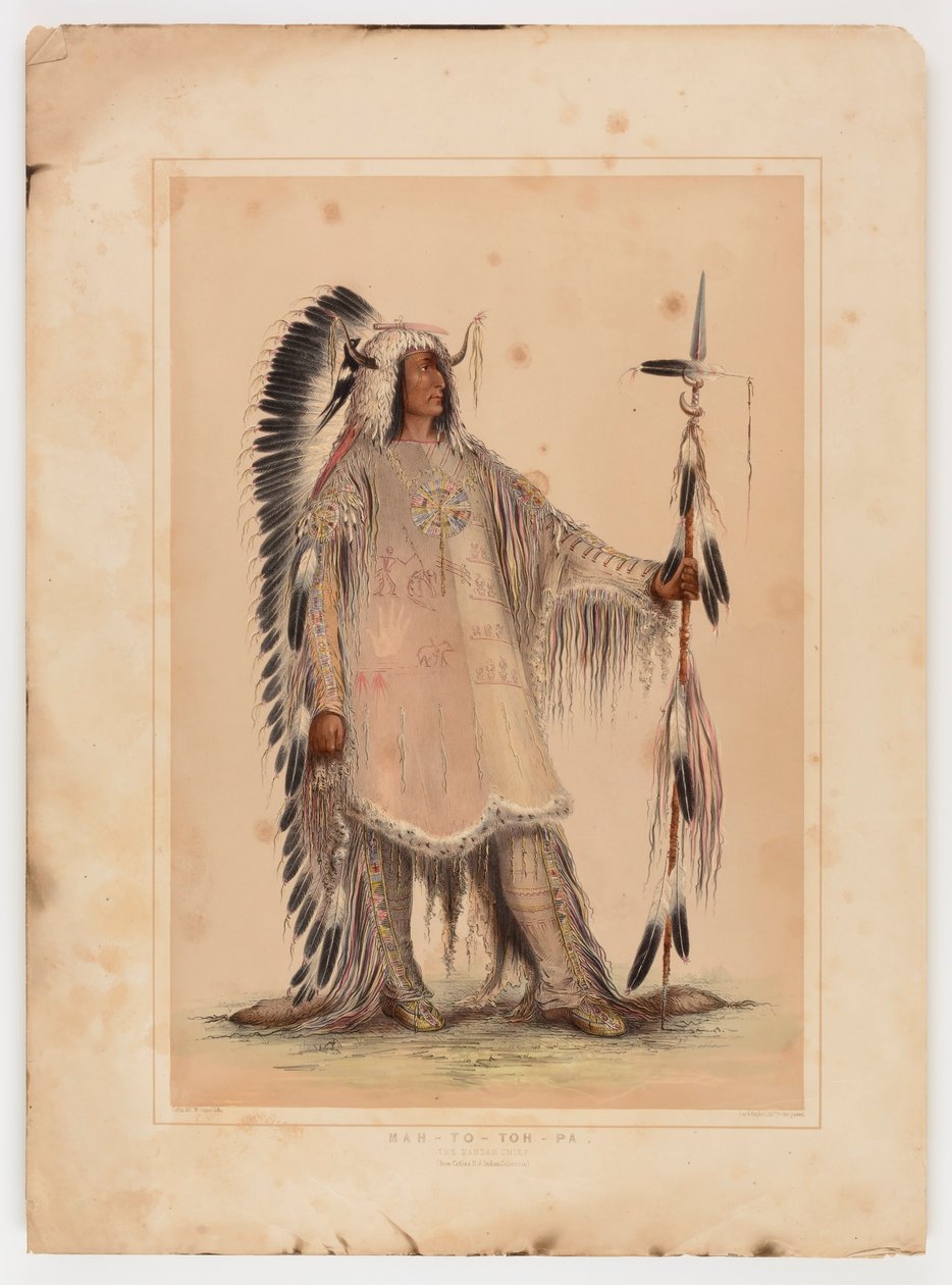 Mah-to-toh-pa, o chefe Mandan de George Catlin