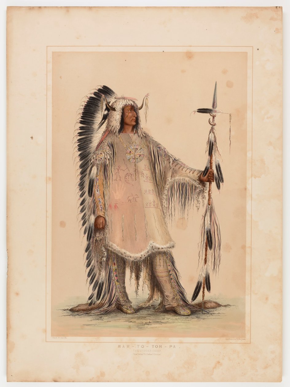 Mah-to-toh-pa, o chefe Mandan de George Catlin