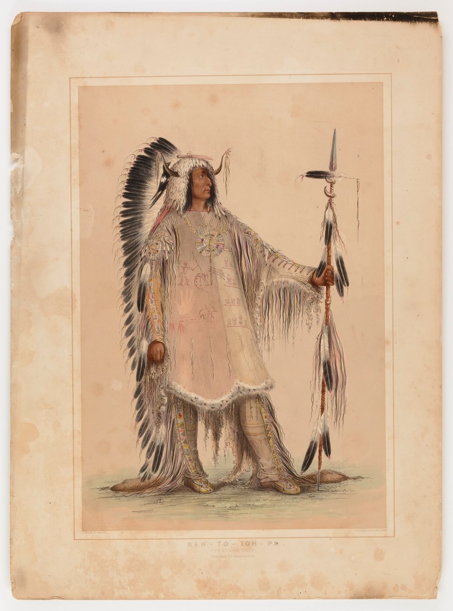 Mah-to-toh-pa, o chefe Mandan de George Catlin