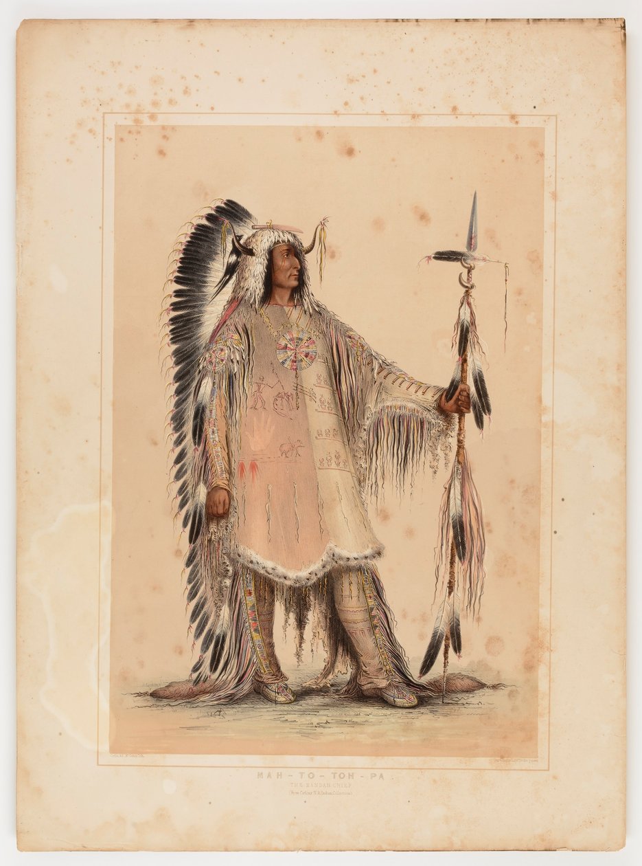 Mah-to-toh-pa, o chefe Mandan de George Catlin