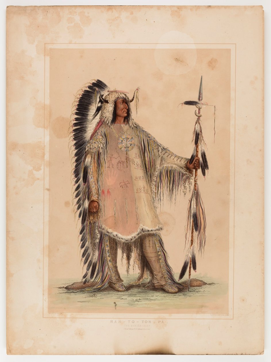 Mah-to-toh-pa, o chefe Mandan de George Catlin
