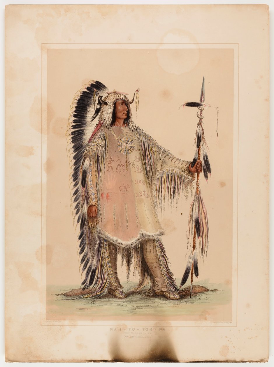 Mah-to-toh-pa, o chefe Mandan de George Catlin