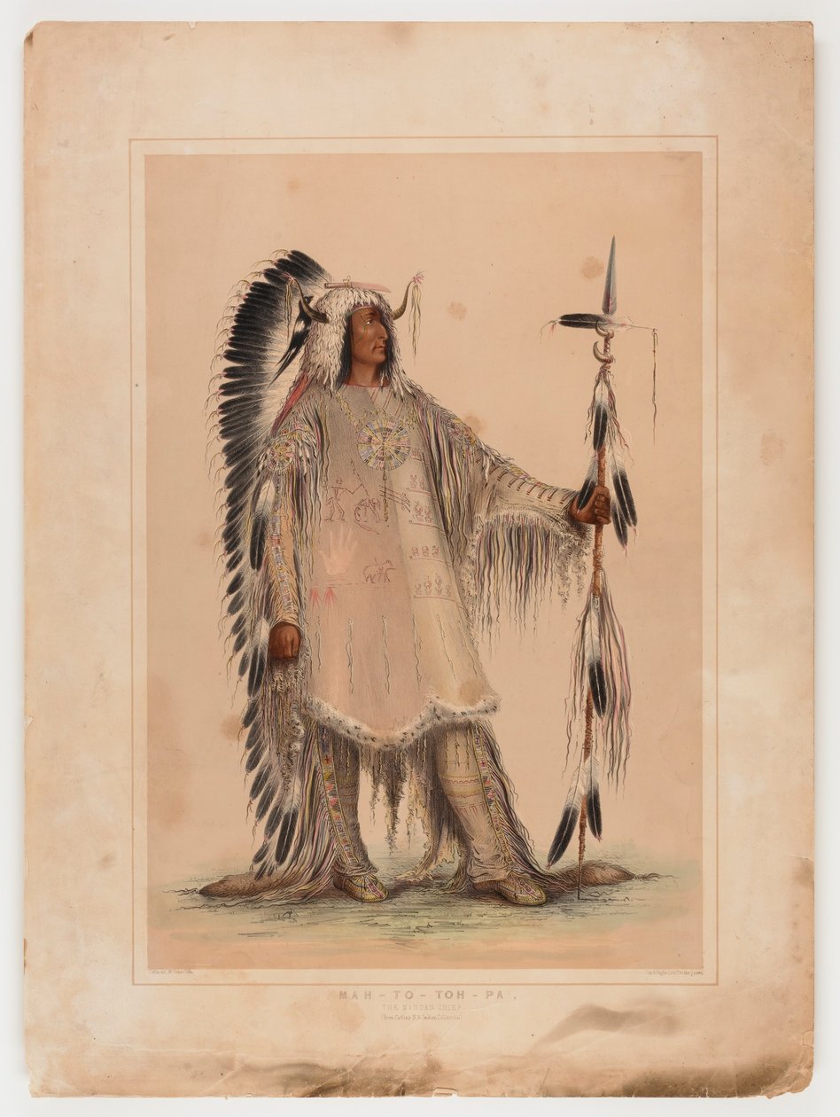 Mah-to-toh-pa, o chefe Mandan de George Catlin