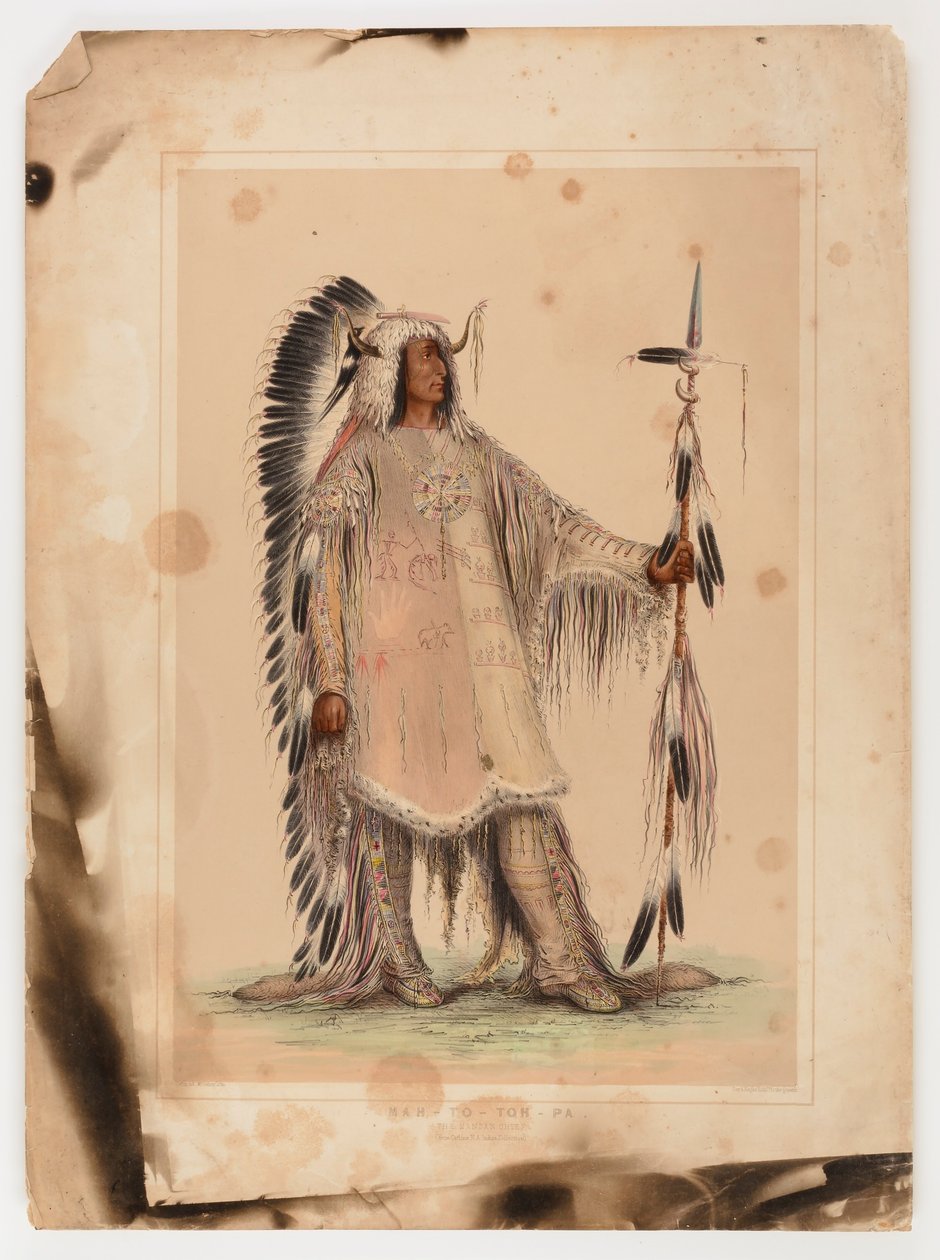 Mah-to-toh-pa, o chefe Mandan de George Catlin