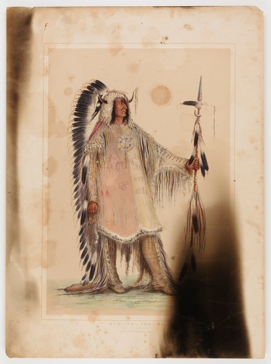 Mah-to-toh-pa, o chefe Mandan de George Catlin