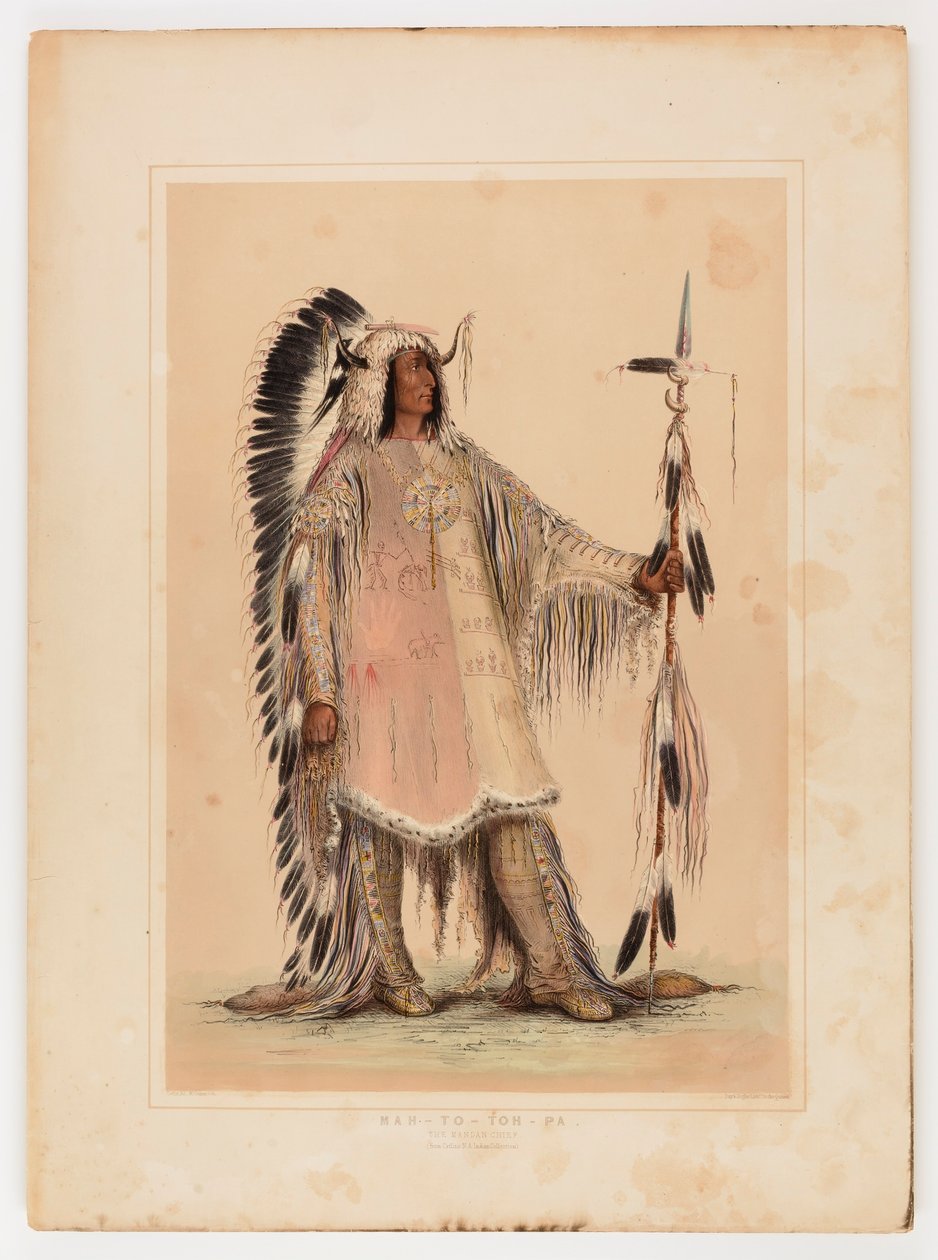 Mah-to-toh-pa, o chefe Mandan de George Catlin