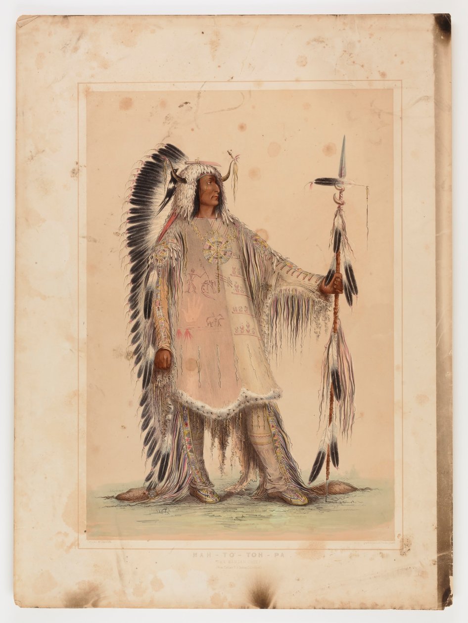 Mah-to-toh-pa, o chefe Mandan de George Catlin