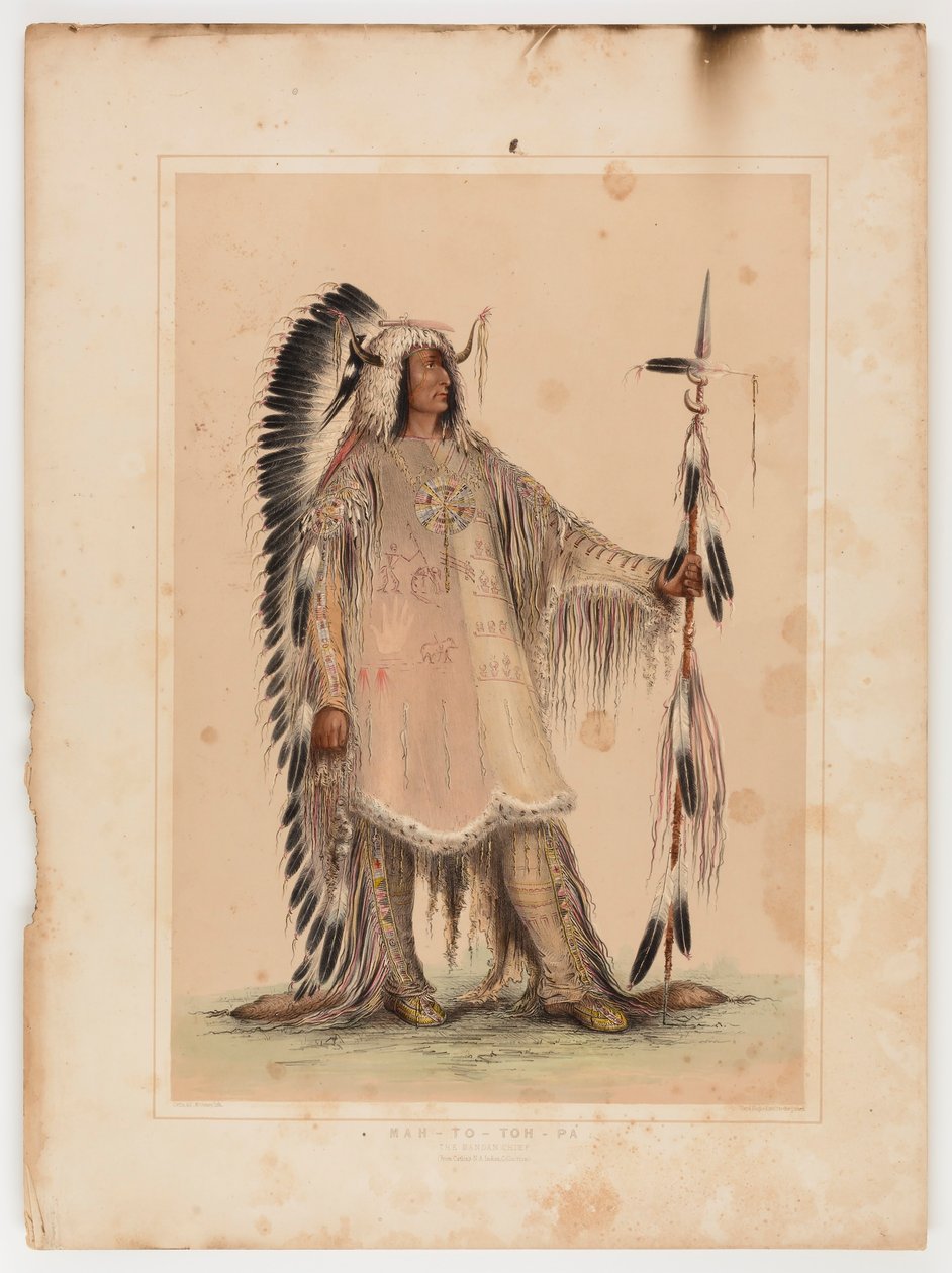 Mah-to-toh-pa, o chefe dos Mandan de George Catlin