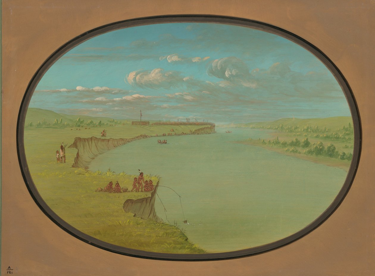 Vila Mandan - Uma Vista Distante, 18611869. de George Catlin