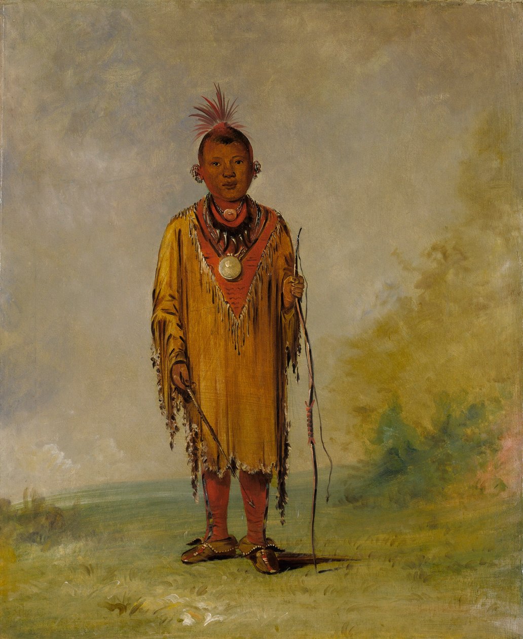 Me-sóu-wahk, Cabelo de Veado, Filho Favorito de Kee-o-kúk de George Catlin