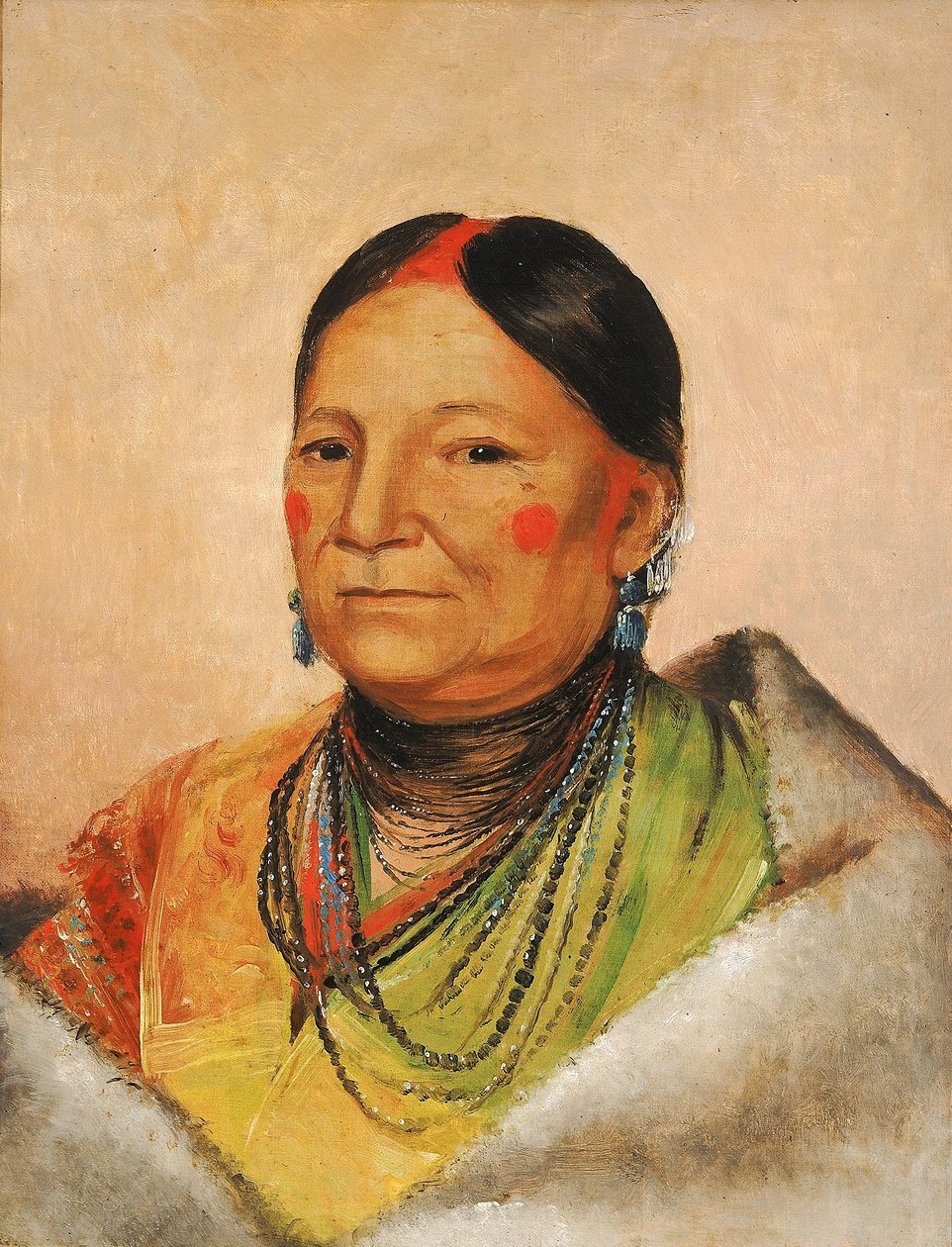 Mee-chéet-e-neuh, Ombro do Urso Ferido, Mulher do Chefe de George Catlin