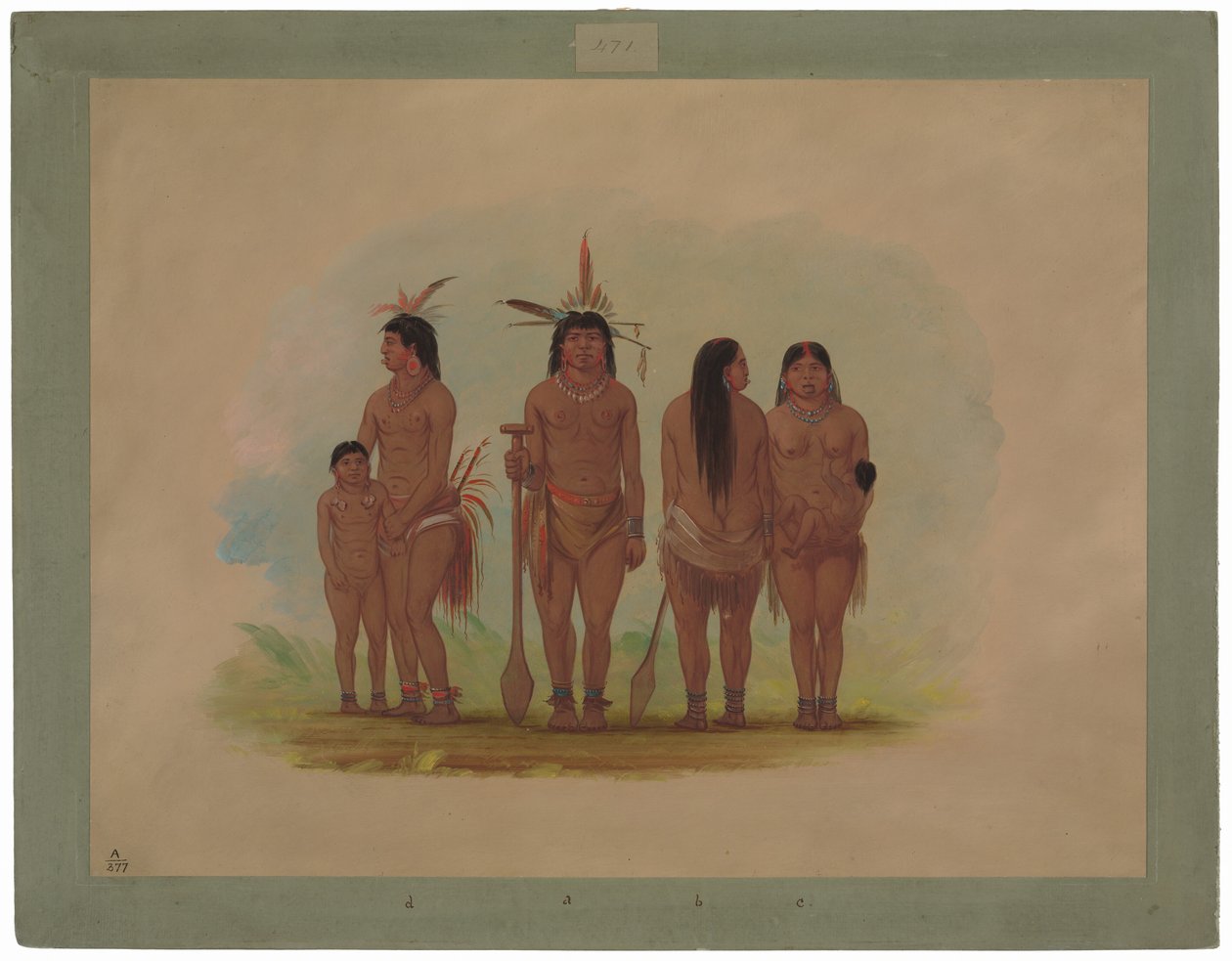 Membros da tribo Payaguas de George Catlin