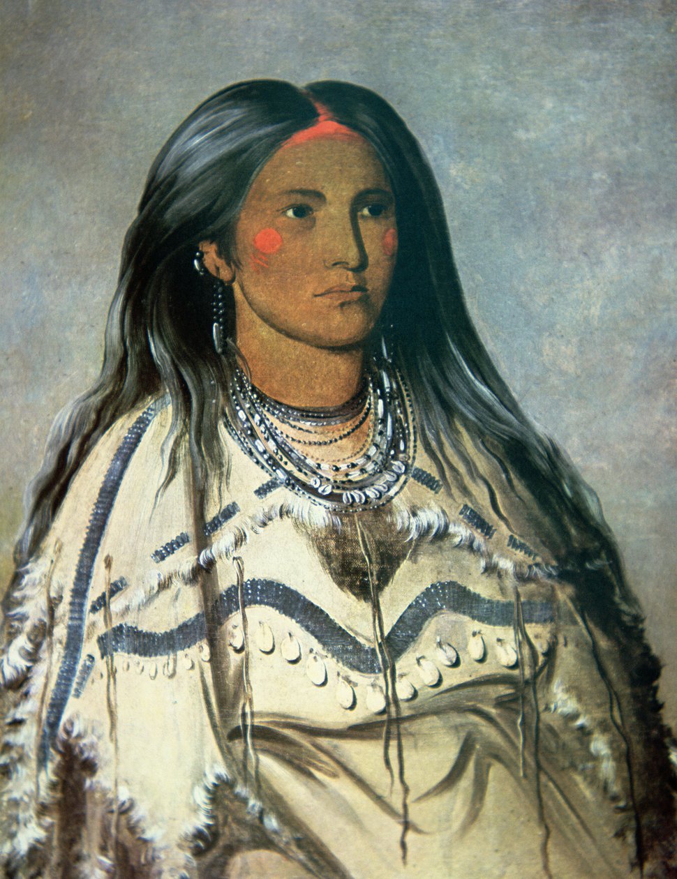 "Mint", uma rapariga indiana Mandan. de George Catlin