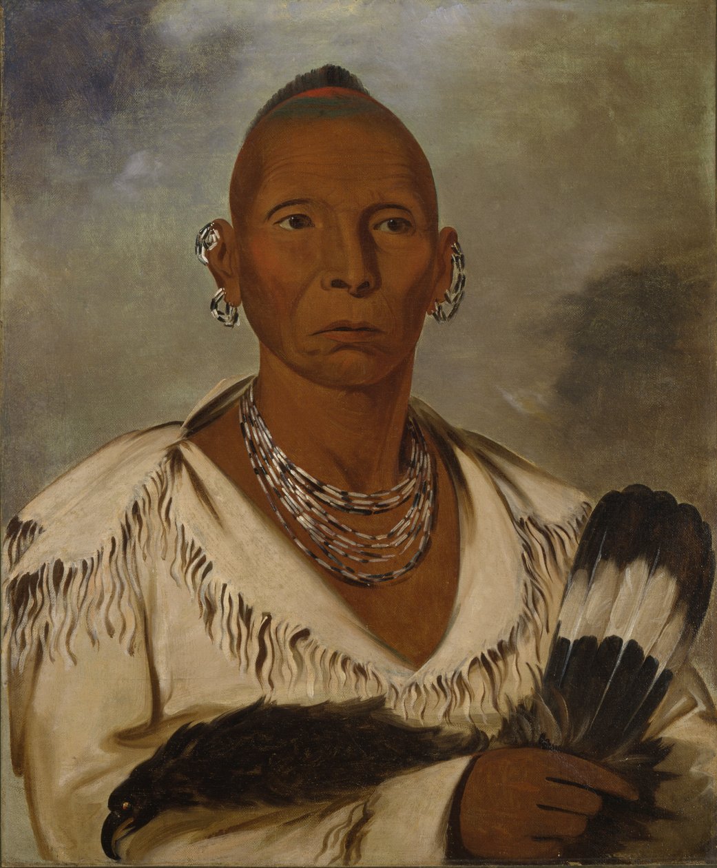 Múk-a-tah-mish-o-káh-kaik, Falcão Negro, proeminente chefe Sac de George Catlin