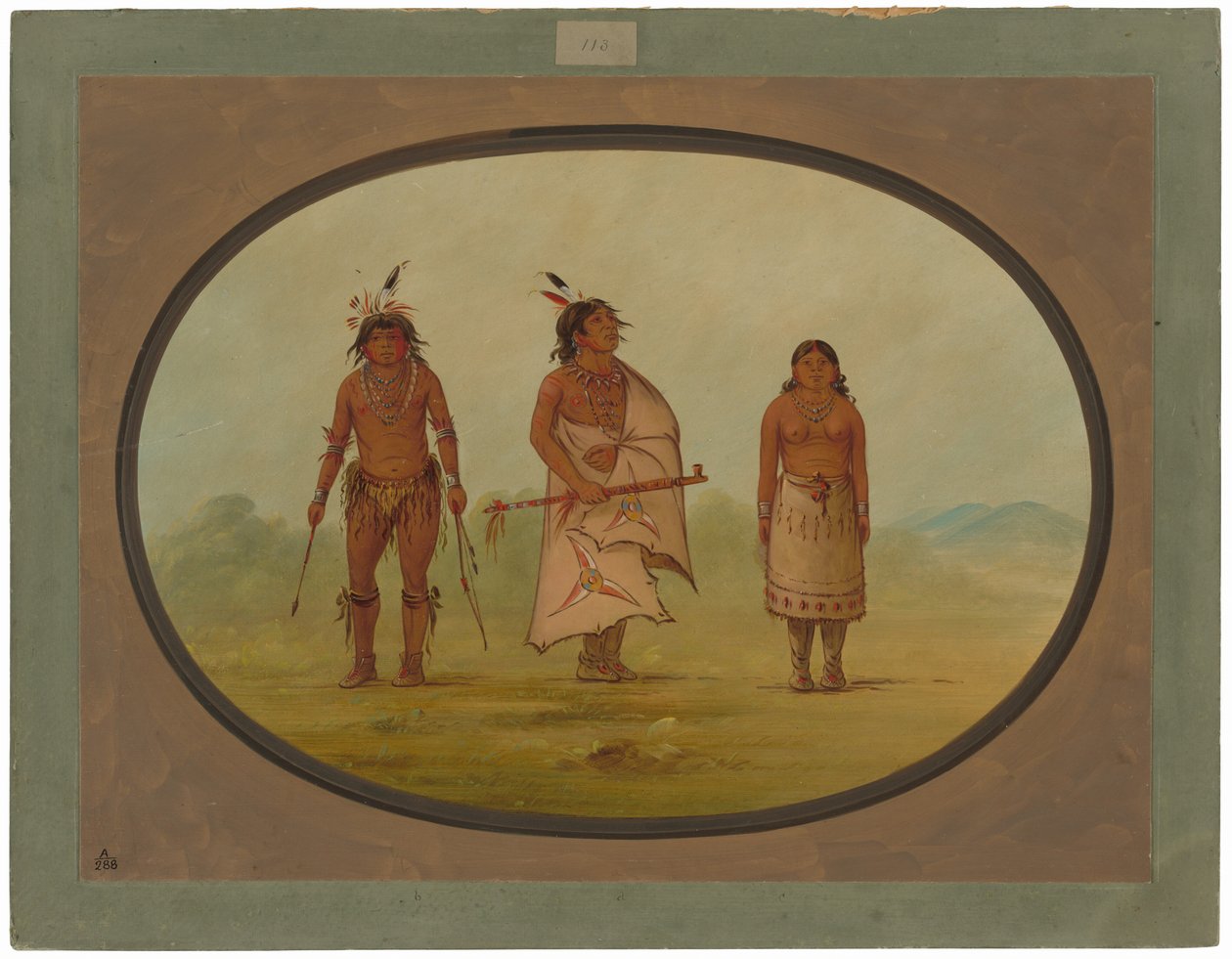 Chefe Mohave, um guerreiro e sua esposa de George Catlin