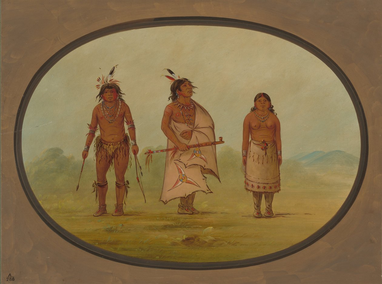 Mohave Chief, um guerreiro, e sua esposa, 18551869. de George Catlin