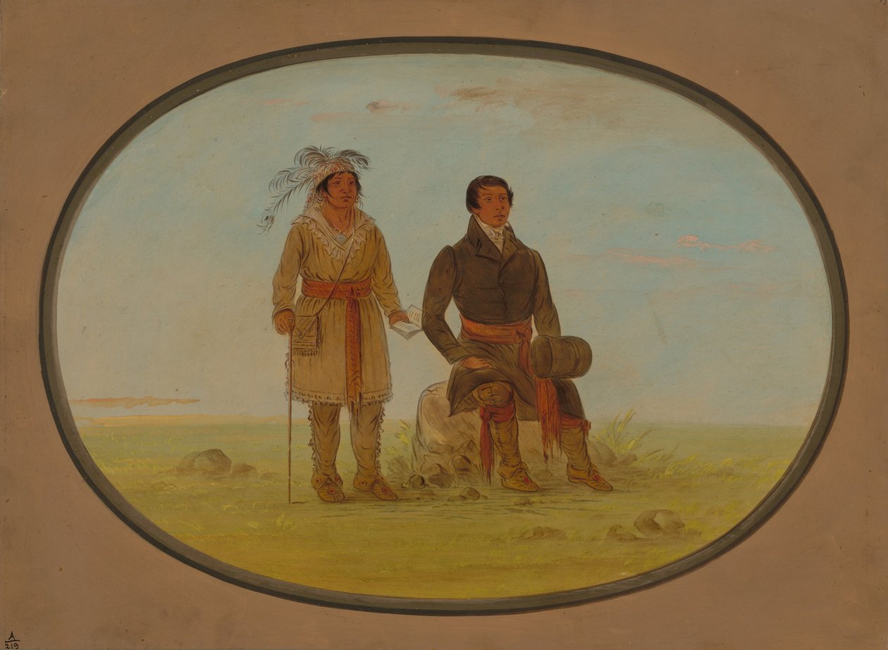 Chefe Mohigan e um Missionário, 18611869. de George Catlin