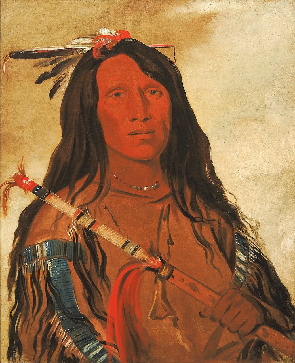 Né-hee-ó-ee-wóo-tis, Lobo da Colina, Chefe da Tribo de George Catlin