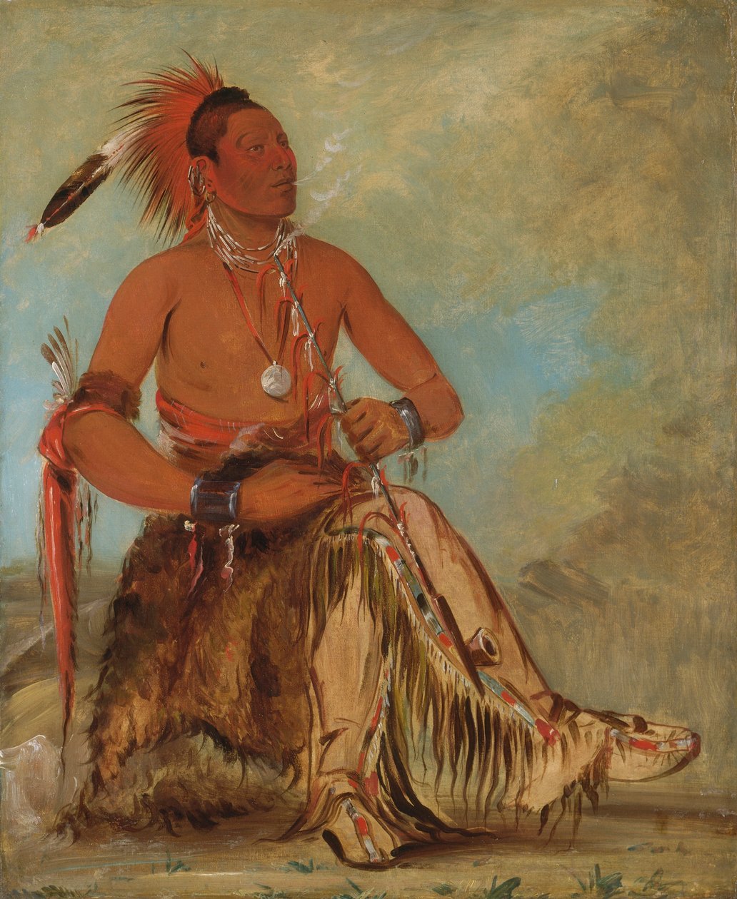 Nóm-ba-mon-nee, Caminhante Duplo, um Bravo de George Catlin