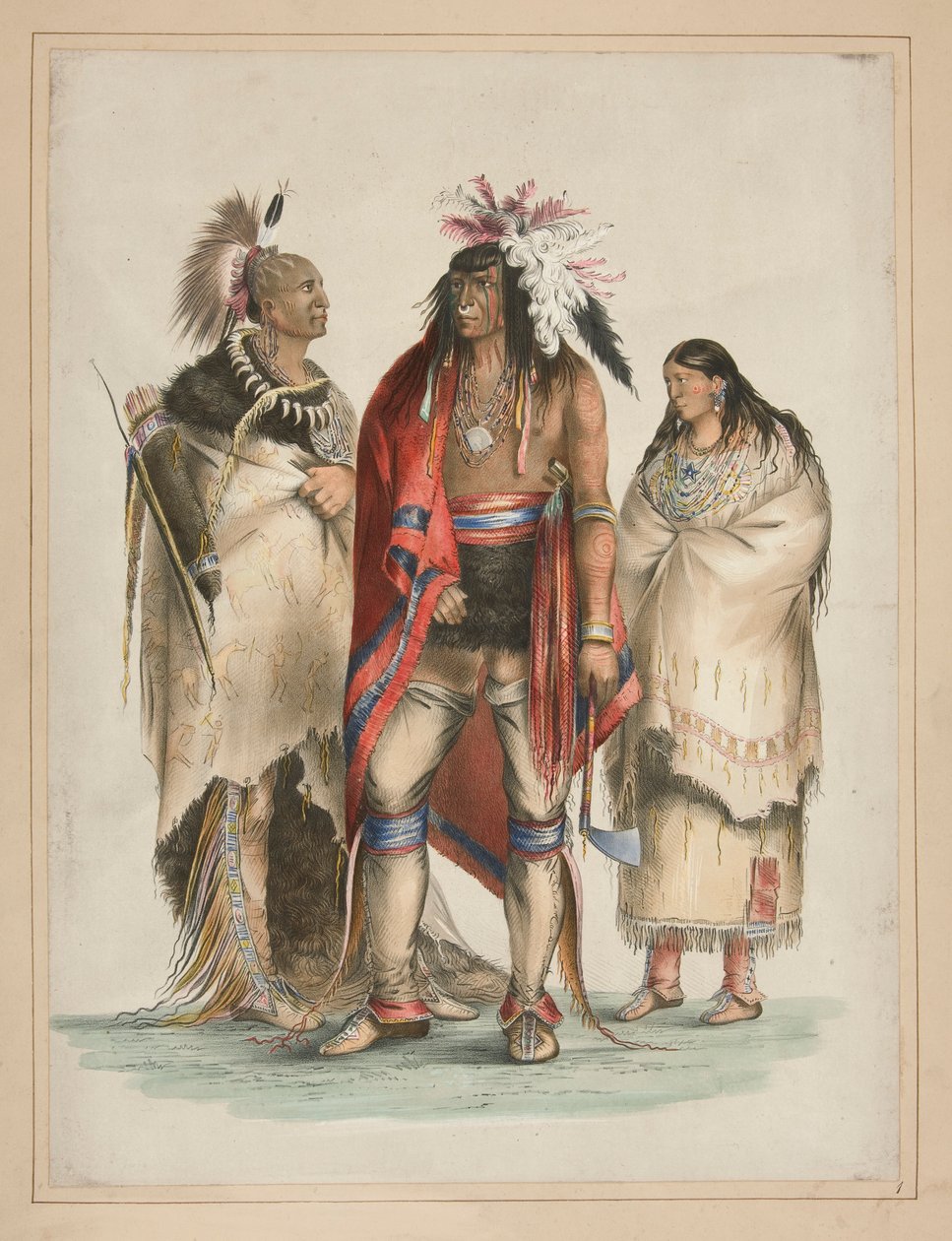 Índios norte-americanos, pl. 1 da Carteira de Índios da América do Norte de George Catlin