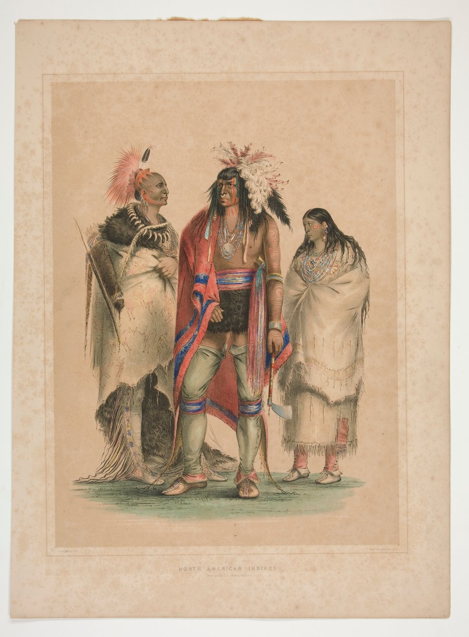 Índios norte-americanos, pl. 1 da carteira indígena norte-americana de George Catlin