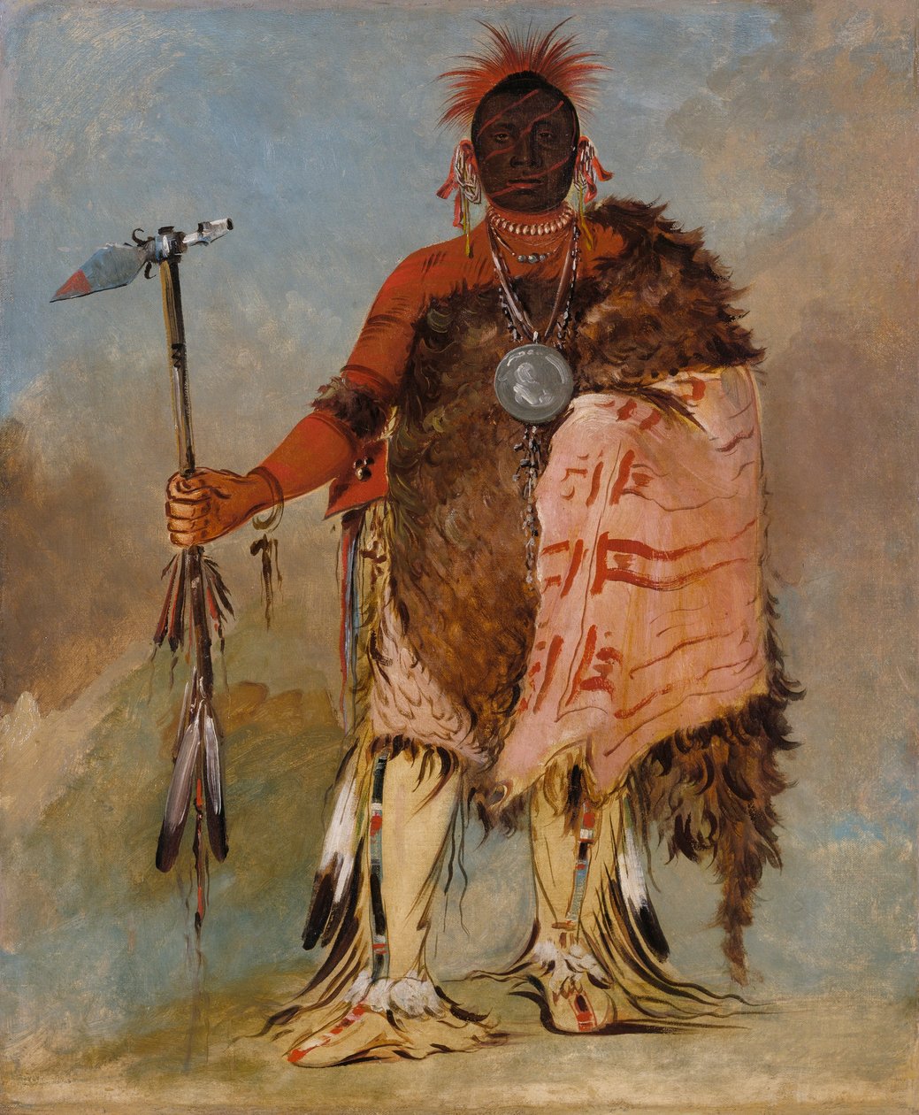 Om-pah-tón-ga, Grande Alce, um guerreiro famoso de George Catlin