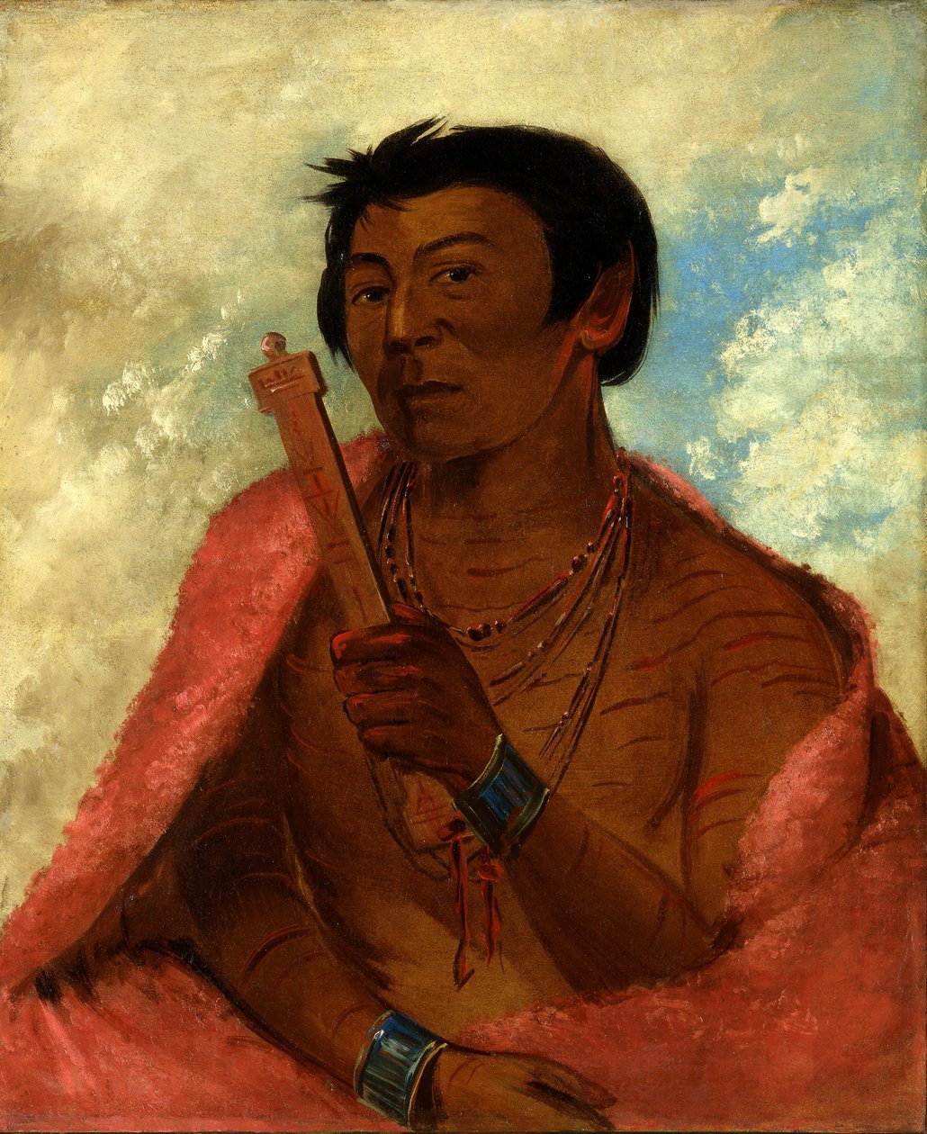 On-sáw-kie, o Sauk, no ato de rezar de George Catlin