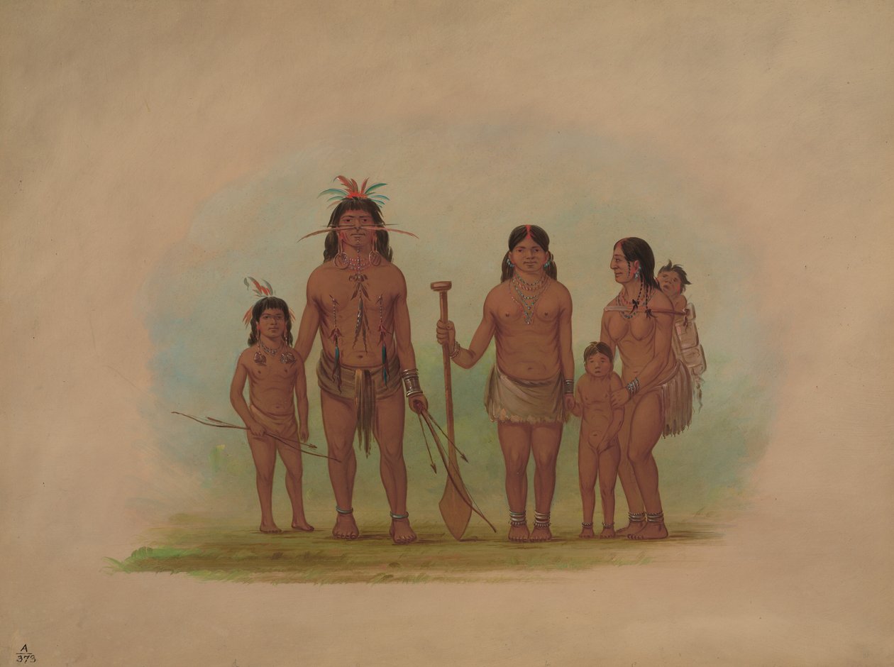 Orejona Chefe e Família, 18541869. de George Catlin