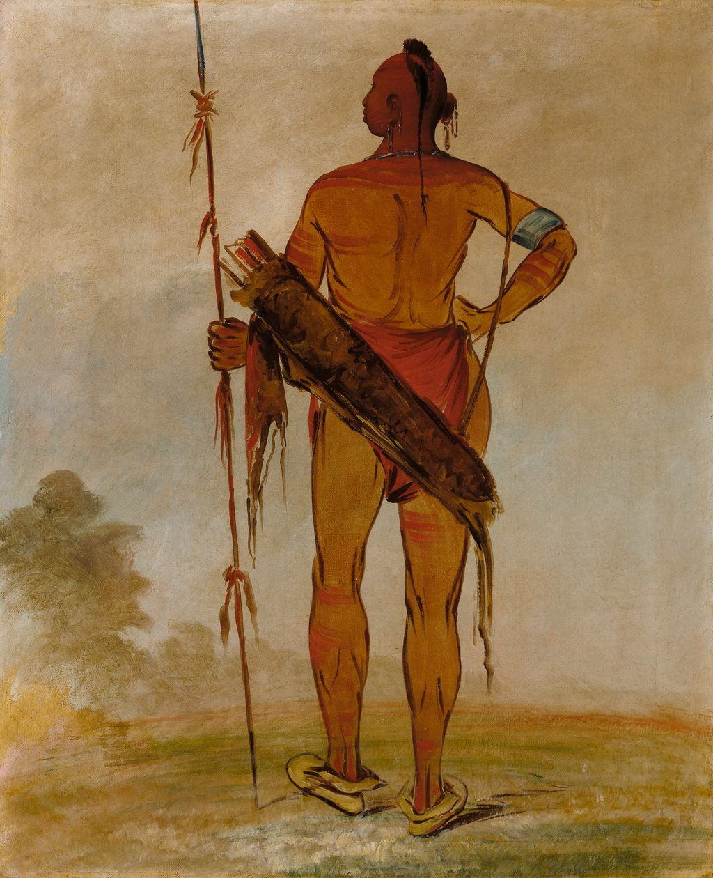 Pa-hú-sha, Cabelo Branco, o mais novo, chefe de um bando de George Catlin