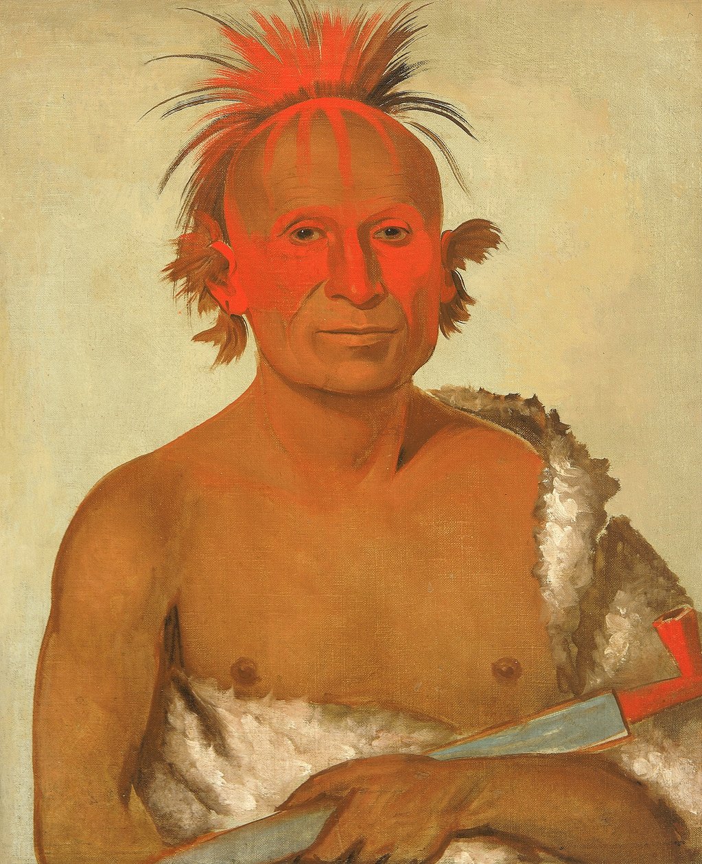 Pash-ee-pa-hó, Pequeno Chefe Esfaqueador, o Mais Novo, um dos bravos de Black Hawk de George Catlin