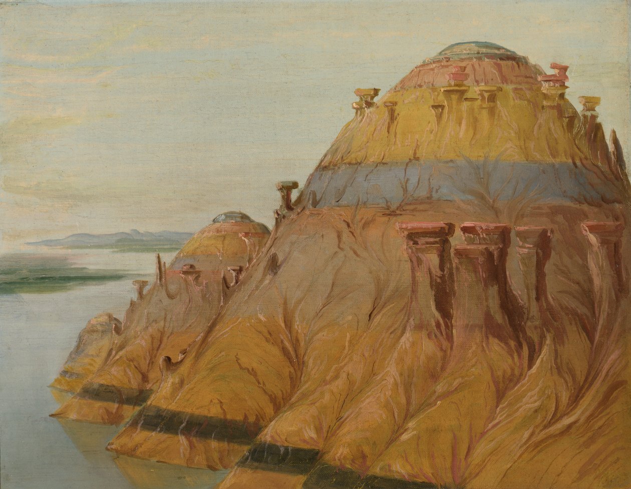 Pitoresco Clay Bluff, 1700 milhas acima de St. Louis de George Catlin