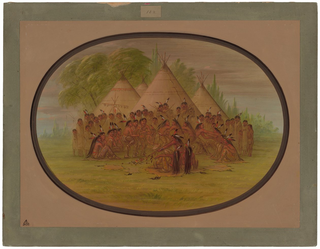 Pipe Dance - Assinneboine de George Catlin