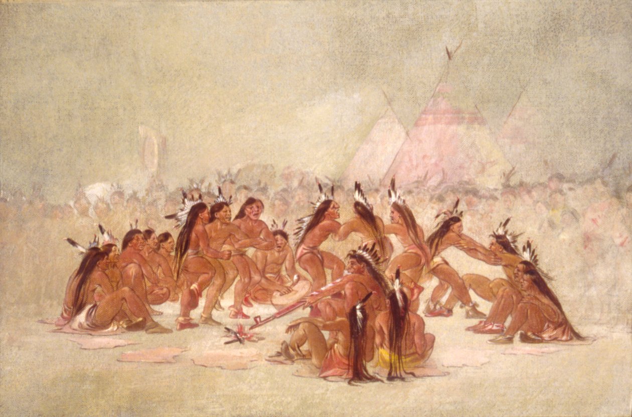 Dança de tubos, Assiniboine de George Catlin