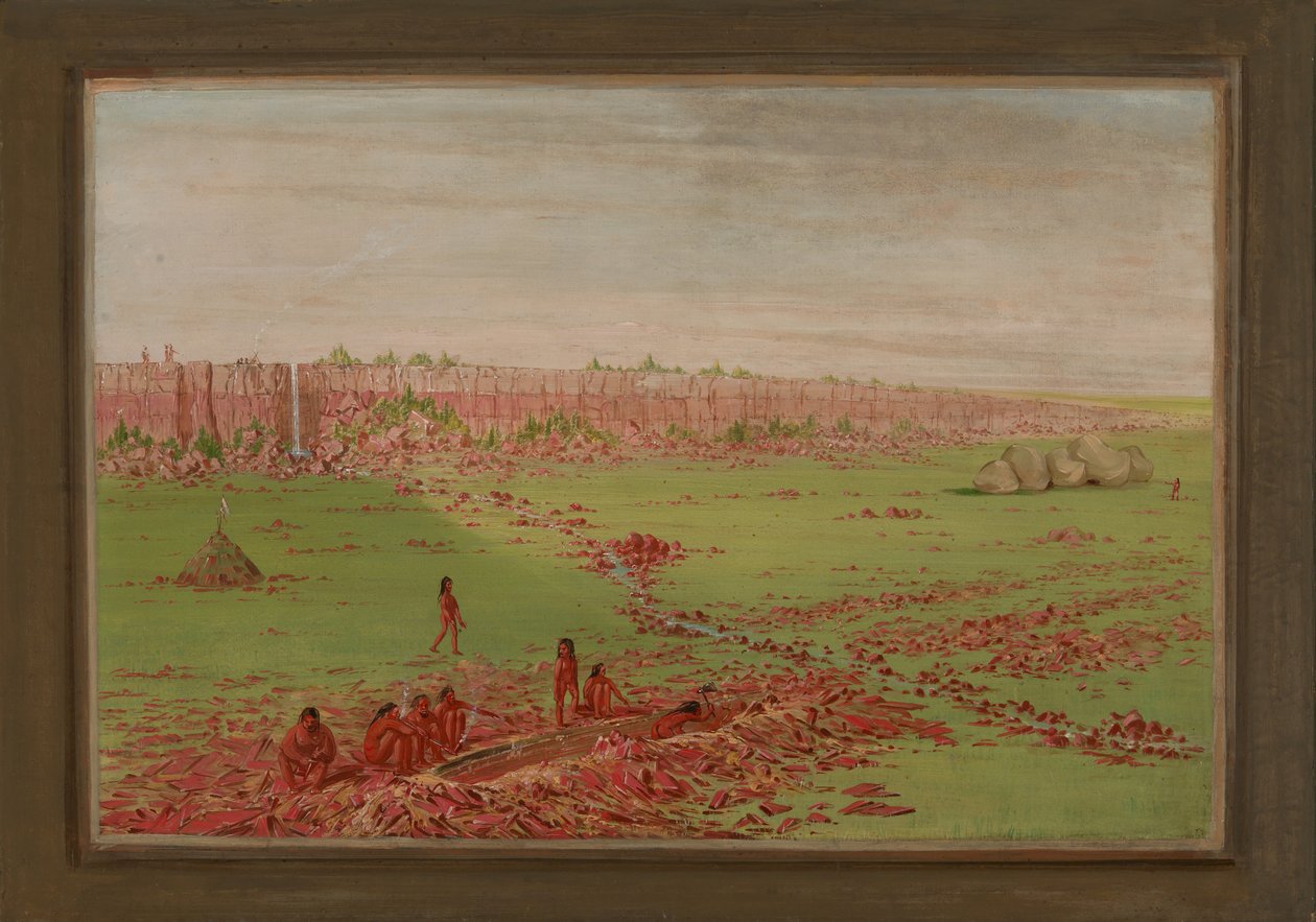 Pedreira de Pipestone no Coteau des Prairies de George Catlin