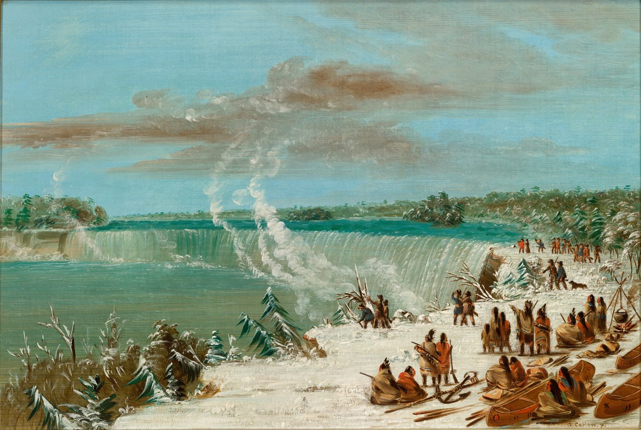 Portage Around the Falls of Niagara at Table Rock, 18471848. de George Catlin